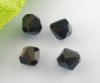 Immagine di Vetro Sciolto Perline Doppio Cono Nero Sfaccettato Circa 4mm x 4mm, Foro: Circa 0.8mm, 400 Pz