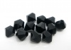 Picture of Crystal Glass Loose Beads Bicone Black Faceted About 4mm x 4mm, Hole: Approx 0.8mm, 400 PCs