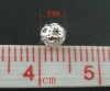 Picture of Alloy Filigree Spacer Beads Ball Silver Plated Hollow About 4mm Dia, Hole:Approx 0.5mm, 500 PCs