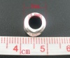 亜鉛合金 ヨーロッパ風 大穴 ビーズ 円筒形 銀古美 約8.0mm x 6.0mm、 穴：約4.8mm、 50 PCs の画像