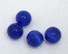 Image de (Classement D) Perle en Œil de Chat (Synthétique) Rond Bleu Foncé 8mm Dia, Taille de Trou: 1.3mm, 50 PCs