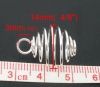 Immagine di Lega di Ferro Spirale Spirale Gabbia Pendenti Lanterna Argento Placcato 17mm x 14mm, 50 Pz