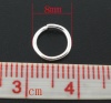 Picture of 1.5mm Iron Based Alloy Open Jump Rings Findings Round Silver Plated 8mm Dia, 200 PCs
