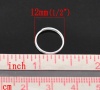 Изображение 0.7мм Железный Сплав(Без Кадмия) Колечки Двойная петля Круглые Посеребренный 12мм диаметр, 300 ШТ