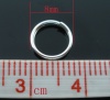 Immagine di 0.7mm Lega di Ferro Doppio Diviso Stile Anello di Salto Tondo Argento Placcato 8mm Dia, 400 Pz