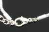 Imagen de Cobre Estilo Europeo Cadena Serpiente Collar Argentado Con Broche de langosta y Cadena Extensor 19.0cm de longitud, 4 Unidades