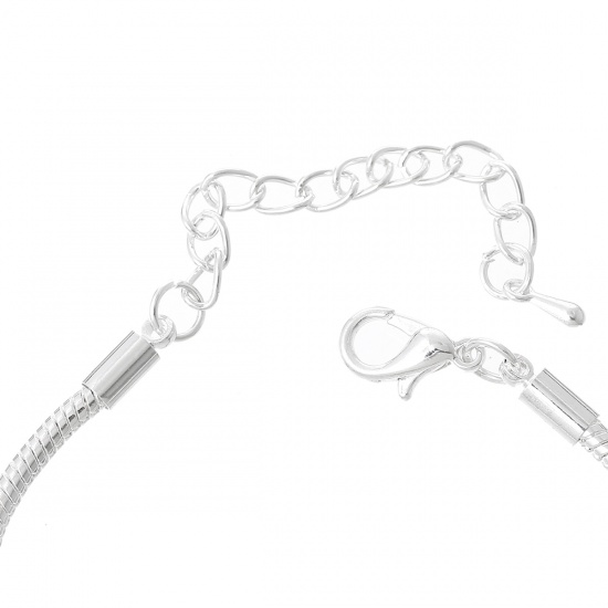 Immagine di Rame Stile Europeo Braccialetti Argento Placcato lunghezza:15.0cm 4 Pz