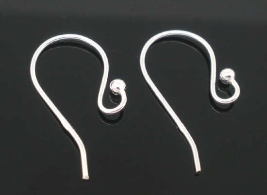 Bild von Sterling Silber Ohrring Einzelteil Zubehör Twist Silbrig 20x10mm-18x9mm, 10 Stück