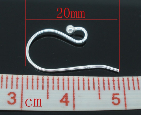 Bild von Sterling Silber Ohrring Einzelteil Zubehör Twist Silbrig 20x10mm-18x9mm, 10 Stück