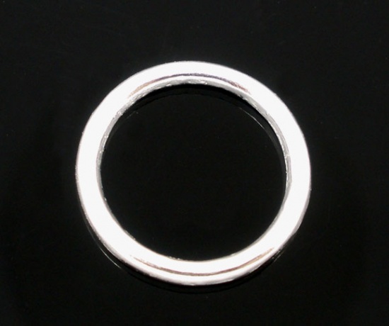 Picture of 1.5mm Zinc Based Alloy Closed Soldered Jump Rings Findings Round Silver Plated 16mm Dia, 100 PCs