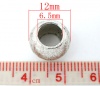 Picture of Zinc Based Alloy Spacer Beads Round Antique Silver Color About 12mm x8.5mm, Hole:Approx 6.5mm, 20 PCs