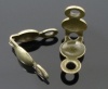 Imagen de Beads Tips Clamshell con 2 Closed Loops Cuentas Bola Cadena Conector Corchete Aleación de Tono Bronce,8mm x 4mm, 500 Unidades