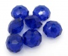 Picture of Crystal Glass Loose Beads Round Deep Blue Transparent Faceted About 10mm Dia, Hole: Approx 1mm, 50 PCs
