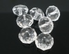 Image de Perles Cristales en Verre Plat-Rond Transparent à Facettes 10mm Dia, Taille de Trou: 1.4mm, 50 Pcs