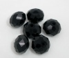 Picture of Crystal Glass Loose Beads Round Black Faceted About 10mm Dia, Hole: Approx 1.4mm, 50 PCs