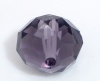 クリスタルガラスビーズ フラットラウンド 深紫色 透明 ファセット・カット 約 10mm直径、 穴：約 1.4mm、 50 個 の画像
