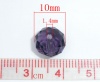 クリスタルガラスビーズ フラットラウンド 深紫色 透明 ファセット・カット 約 10mm直径、 穴：約 1.4mm、 50 個 の画像
