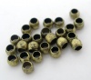 Image de 1000 Pcs Perles à Sertir avec Couverture de Nœud Accessories pour DIY Fabrication de Bijoux en Laiton Rond Bronze Antique 2mm Dia., Trou: Environ 1.1mm
