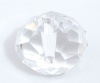 Image de Perles Cristales en Verre Plat-Rond Blanc Transparent à Facettes 12mm Dia, Taille de Trou: 1.2mm, 50 Pcs
