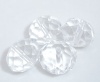 Image de Perles Cristales en Verre Plat-Rond Blanc Transparent à Facettes 12mm Dia, Taille de Trou: 1.2mm, 50 Pcs