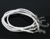 Immagine di PU Cuoio String Fluttuato Intrecciato Amicizia Bracciali Bianco lunghezza:20cm 20 Pz