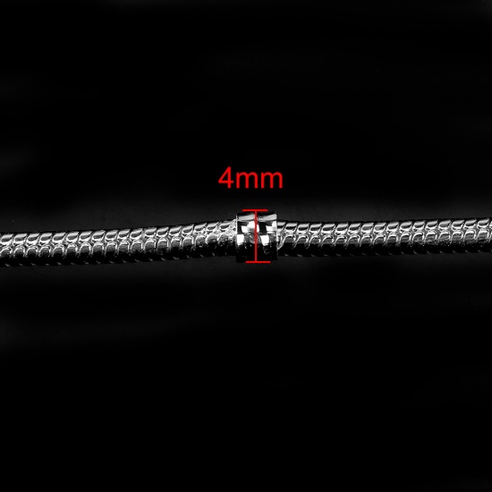 Imagen de Cobre Estilo Europeo Cadena Serpiente Charm Collar Argentado con Snap Corchete 50.0cm de longitud,2 Unidades