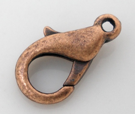 Brass Lobster Clasps Antique Copper 12mm( 4/8") x 6mm( 2/8"), 100 PCs