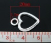 Picture of Zinc Based Alloy Charms Heart Antique Silver 19mm x15mm( 6/8" x 5/8"), 50 PCs