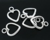Picture of Zinc Based Alloy Charms Heart Antique Silver 19mm x15mm( 6/8" x 5/8"), 50 PCs