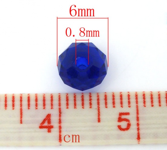 Изображение Бусина-рондель 6mm Стеклянные Имитации Кристаллов Сваровски 5040 Темно-синий , Отверстие: 0.8 мм Проданные 100 шт