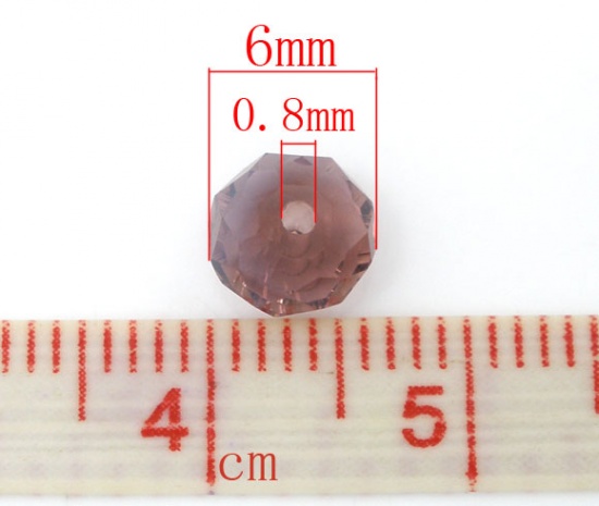 Picture of Crystal Glass Loose Beads Round Mixed Faceted Transparent About 6mm Dia, Hole: Approx 0.8mm, 100 PCs