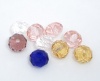 Image de Perles Cristales en Verre Plat-Rond Mixte Transparent à Facettes 6mm Dia, Taille de Trou: 0.8mm, 100 Pcs
