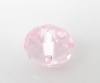 Picture of Crystal Glass Loose Beads Round Light Pink Transparent Faceted About 6mm Dia, Hole: Approx 0.8mm, 100 PCs