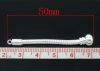 Immagine di Rame Stile Europeo Dangle Componente di Orecchino Argento Placcato Striscia Disegno lunghezza:5.0cm 10 Pz