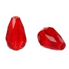 Immagine di Vetro Sciolto Perline Goccia Rosso Sfaccettato Circa 11mm x 8mm, Foro: Circa 1mm, 50 Pz