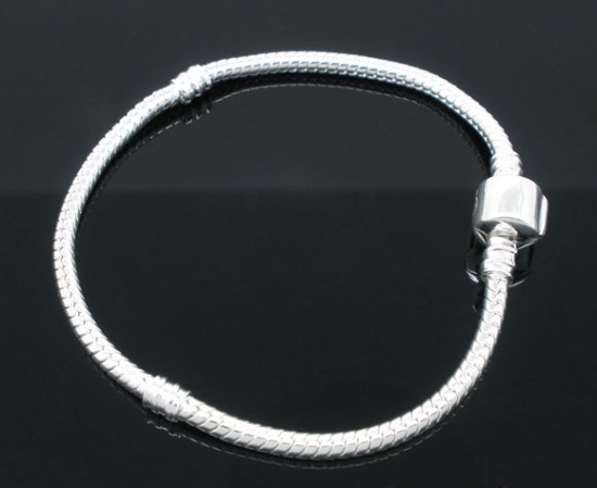 Image de Bracelets en Cuivre au Style Européen Argenté 23cm long, 1 Pièce