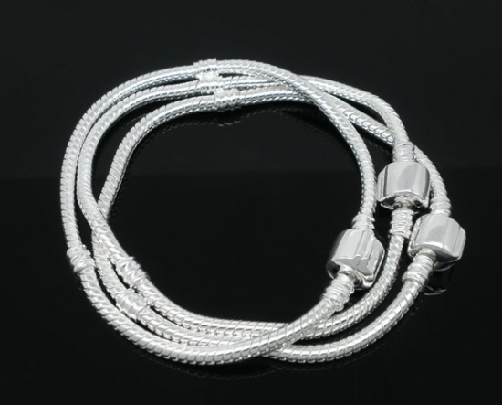 Image de Bracelets en Cuivre au Style Européen Argenté 23cm long, 1 Pièce