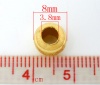 Picture of Copper Spacer Beads Ball Gold Plated Carved Sparkledust About 8mm( 3/8") Dia, Hole: Approx 3.8mm, 50 PCs