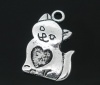 Изображение Подвеска "Кошка "22x14mm  Античное Серебро, Проданные 40 шт/уп
