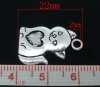 亜鉛合金 チャームペンダント 猫 銀古美 22.0mm x 14.0mm、 40 PCs  の画像