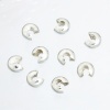 Picture of Alloy Crimp Beads Cover Findings Silver Plated, Overall Closed Size: 5mm Dia, Open Size: 6mm Dia, 200 PCs