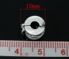 Bild von Antik Silber Clip Stopper Beads 10x9mm für European verkauft eine Packung mit 10