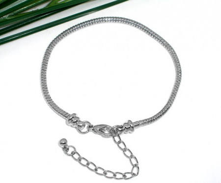 Rame Stile Europeo Braccialetti Tono Argento lunghezza:18.0cm 4 Pz