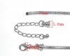 Bild von Kupfer European Stil Schlangenkette Armband mit Karabinerverschluss & Verlängerungskette Silberfarbe 18cm lang, Verkauft eine Packung mit 4 Stücke