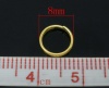 Picture of 0.7mm Iron Based Alloy Double Split Jump Rings Findings Round Gold Plated 8mm Dia, 400 PCs