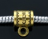 Bild von Zinklegierung European Stil Element Perlen Für European Armband Rund Becher Antik Gold 8mm x 6mm, 100 Stück