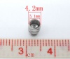 Picture of 100 Silver Tone Threaded Snake Chain End Tips Caps 7.2x4.2mm