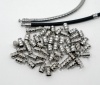 Picture of 100 Silver Tone Threaded Snake Chain End Tips Caps 7.2x4.2mm