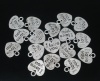 Picture of Zinc Based Alloy Charms Heart Antique Silver Color Message " I Love you " 12mm( 4/8") x 11mm( 3/8"), 50 PCs