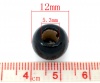 Imagen de Madera de Estilo Europeo Cuentas Agujeros Grandes Barril Negro Aprox 12mm x 11mm, Agujero: acerca de 5.3mm, 100 Unidades